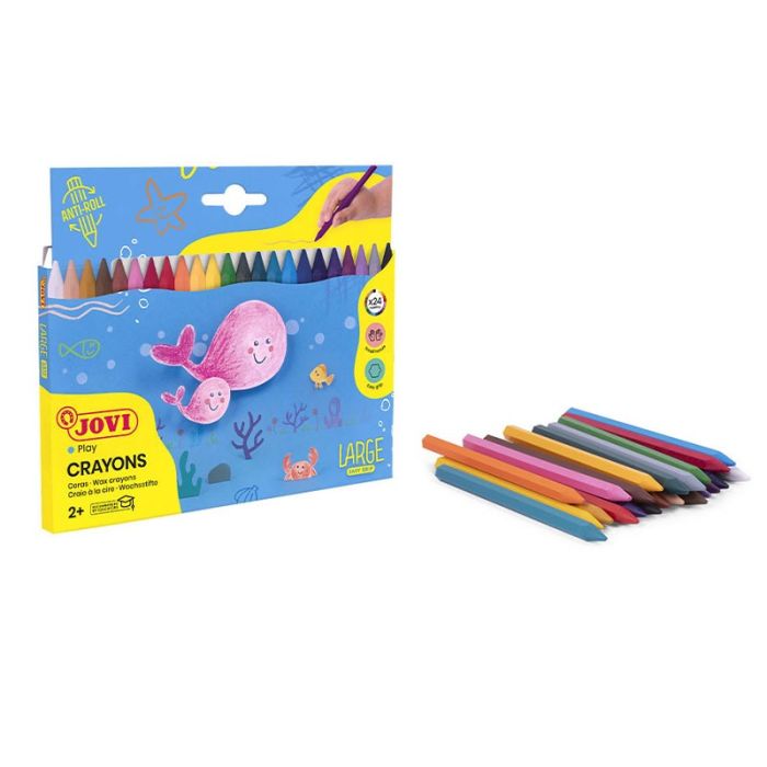 Pack de 24 Crayon de cire JOVI HEXAGONALES 