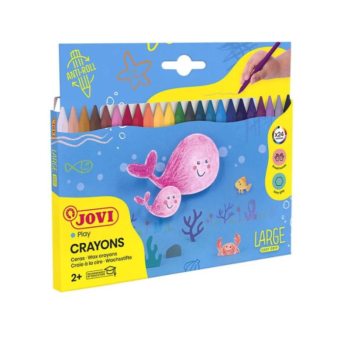 Pack de 24 Crayon de cire JOVI HEXAGONALES 