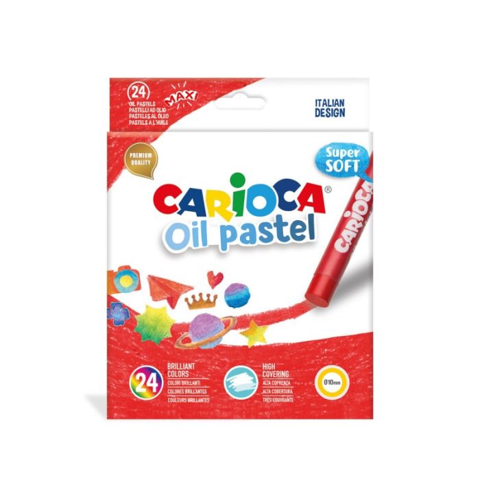 Pack de 24 Crayons De Cire CARIOCA Oil Pastels - Assortis