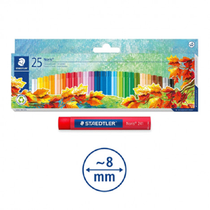 Pack de 25 Crayons de cire STAEADTLER Noris à l'huile 