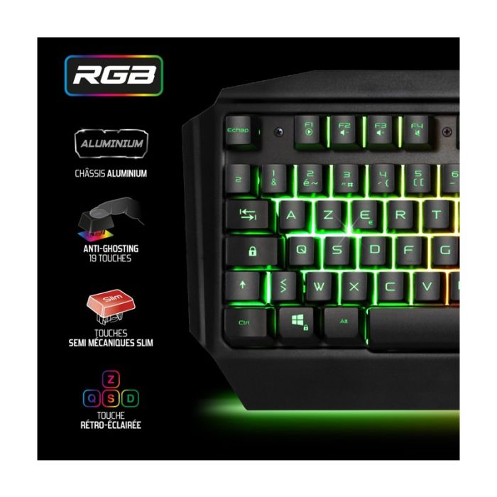 PACK de 3en1 Gamer SPIRIT OF GAMER Ultimate MK500 RGB - Noir