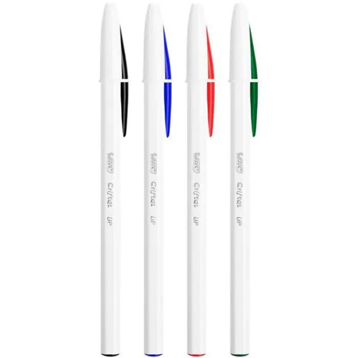 Pack de 4 Stylo Blister BIC à Bille Cristal Up - Couleurs Assorties (94640)