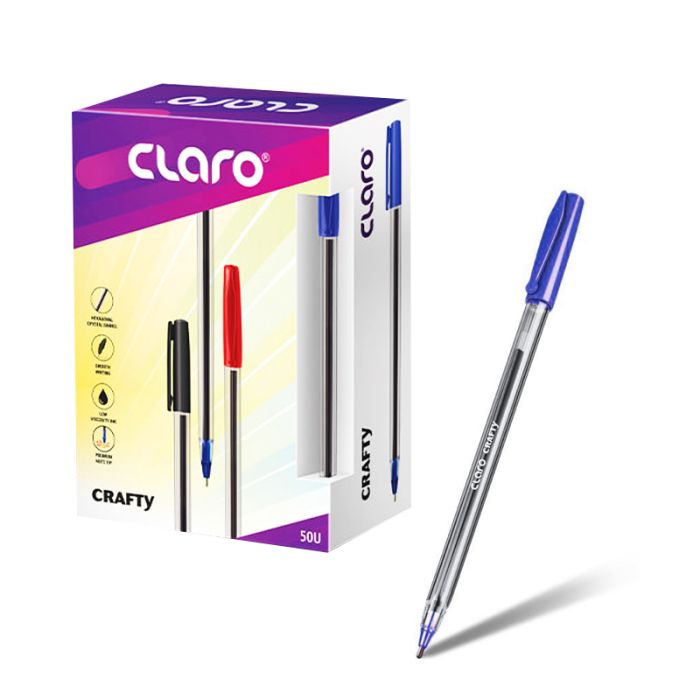 Pack de 50 Stylos à Bille CLARO Crafty - Bleu