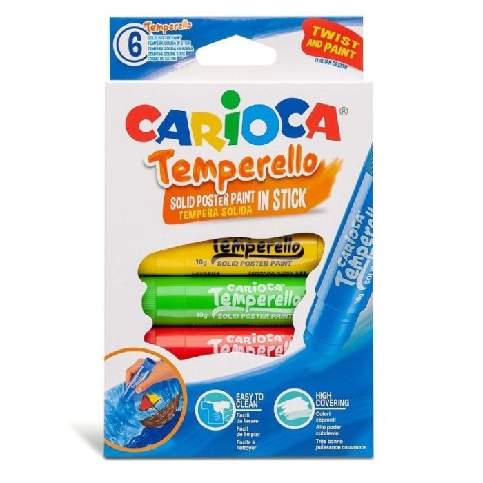 Pack de 6 Couleurs de Peinture CARIOCA Temperello 