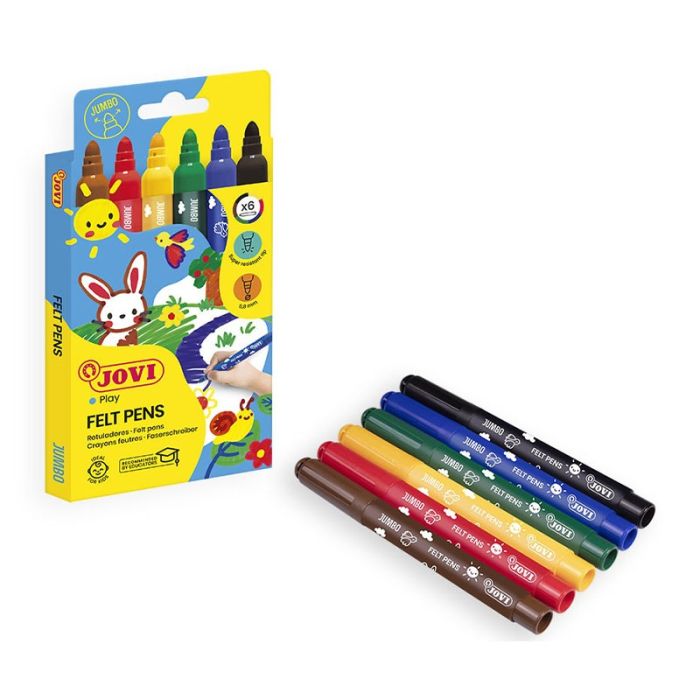 Pack de 6 Feutres JOVI MAXI Lavables