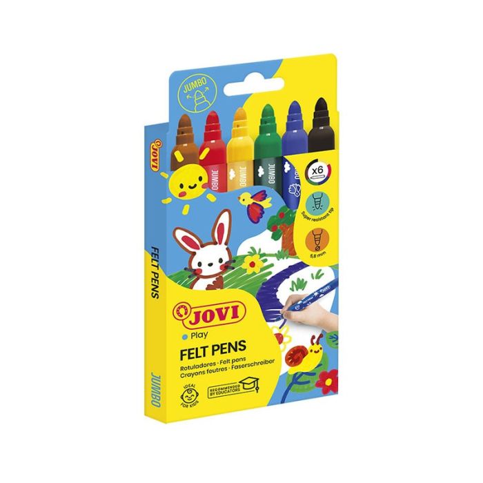 Pack de 6 Feutres JOVI MAXI Lavables