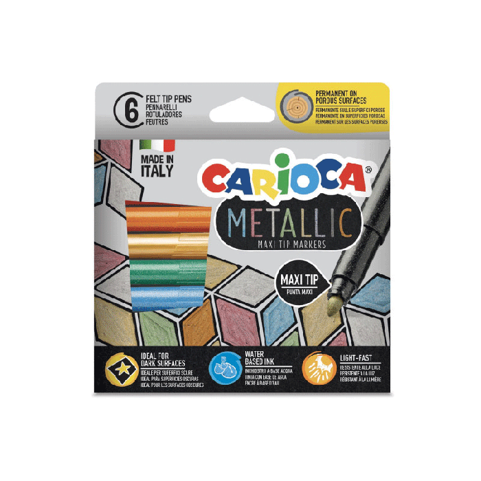 Pack de 6 Feutres Maxi CARIOCA Metallic