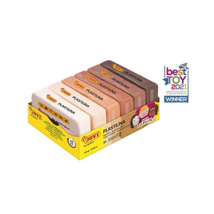 Pack de 6 pains de pâte à modeler JOVI PLASTILINA de 50 gr MULTICULTURAL