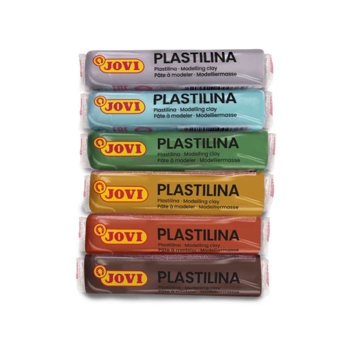 Pack de 6 pâtes à modeler JOVI PLASTILINA de 15 gr NATURE COLOR