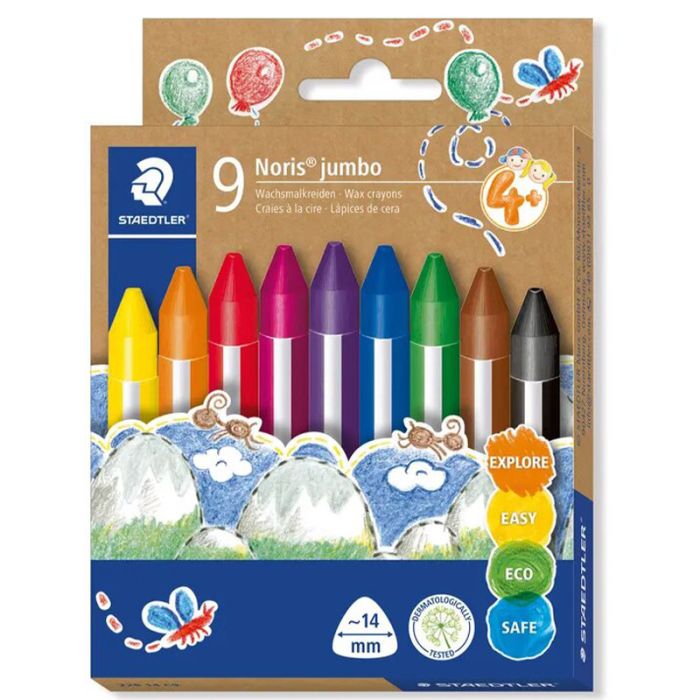 Pack de 9 Crayons de cire STAEDTLER Noirs Jumbo 