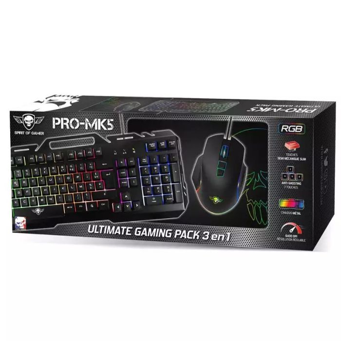 PACK Gaming 3 en 1 SPIRIT OF GAMER PRO-MK5 RGB - Noir