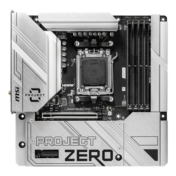 Pack Gaming MSI PROJECT ZERO Boîtier MAG PANO M100R & carte mère B650M - Blanc