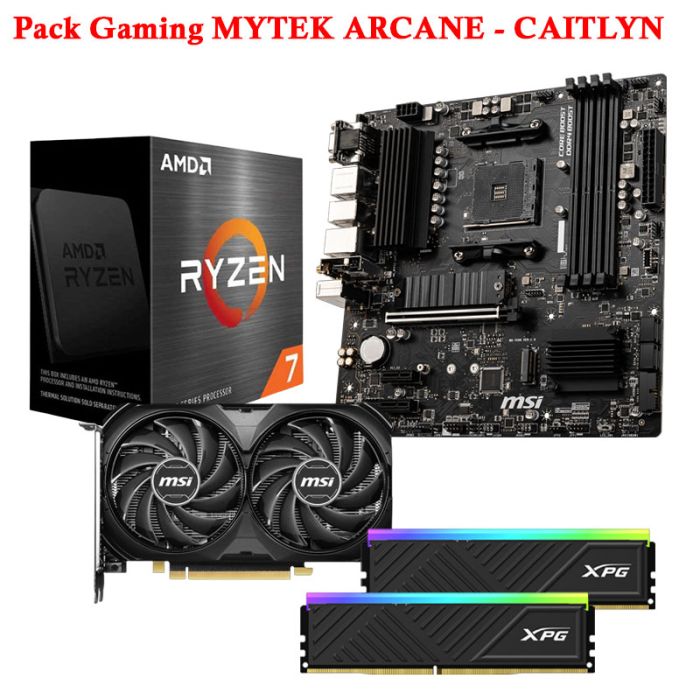 Pack Gaming MYTEK: AMD Ryzen 7, B550M PRO-VDH WIFI, RTX 4060Ti & 16Go RGB