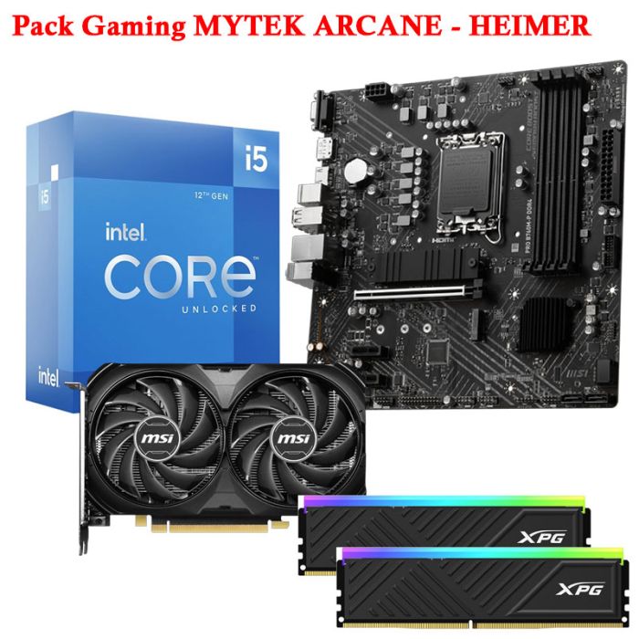 Pack Gaming MYTEK: I5-12600KF, PRO B760M-P, RTX 4060Ti & 16Go RGB