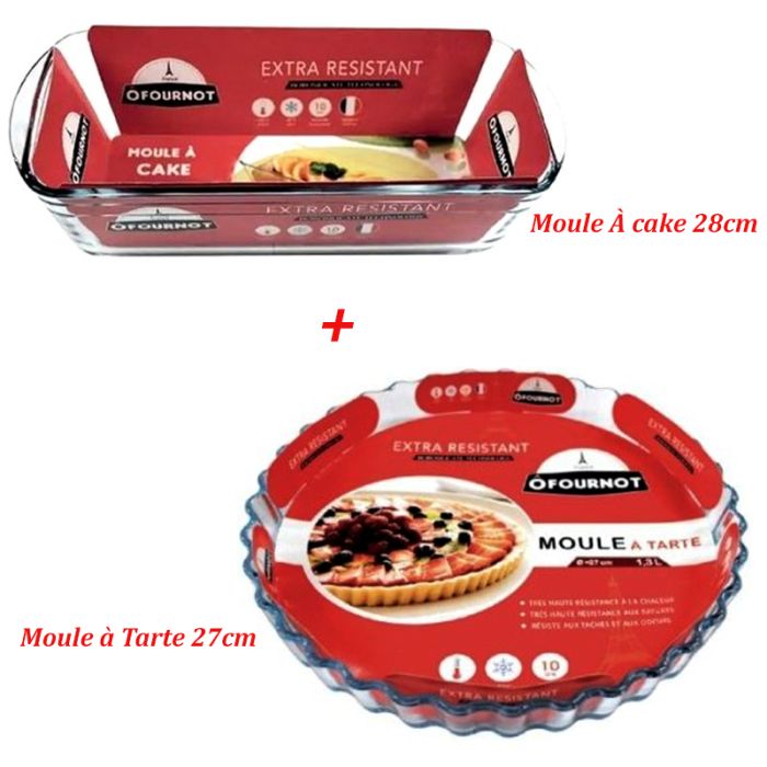 Pack OFOURNOT Moule À cake 28cm + Moule à Tarte 27cm, SET03OF               