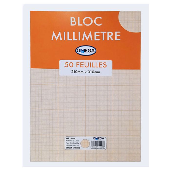 Papier Millimétré OMEGA 50 Feuille 21x31 cm 80gr