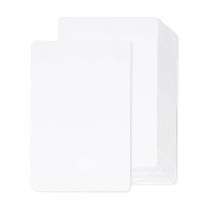 Paquet de 100 Cartes Blanches Adaptables en PVC 30 ml 0,76 mm - Blanc