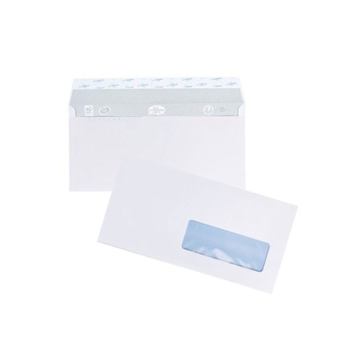 Paquet De 500 Enveloppes Blanches 11X22 Bande Adhésive 80 gr - (91362)