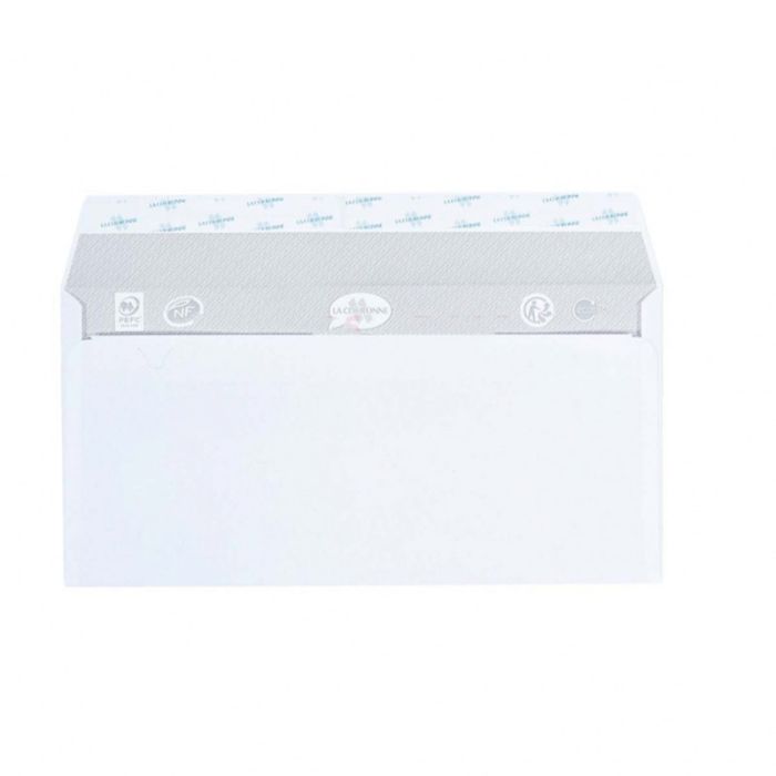 Paquet De 500 Enveloppes Blanches 11X22 Bande Adhésive 80 gr - (91362)