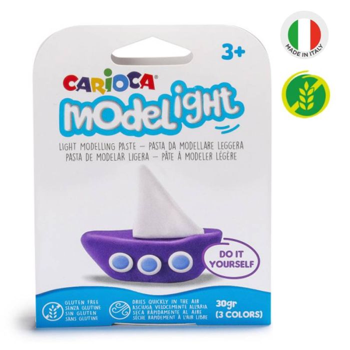 Pâte à modeler CARIOCA MODELIGHT TRANSPORT BOAT - Assortis