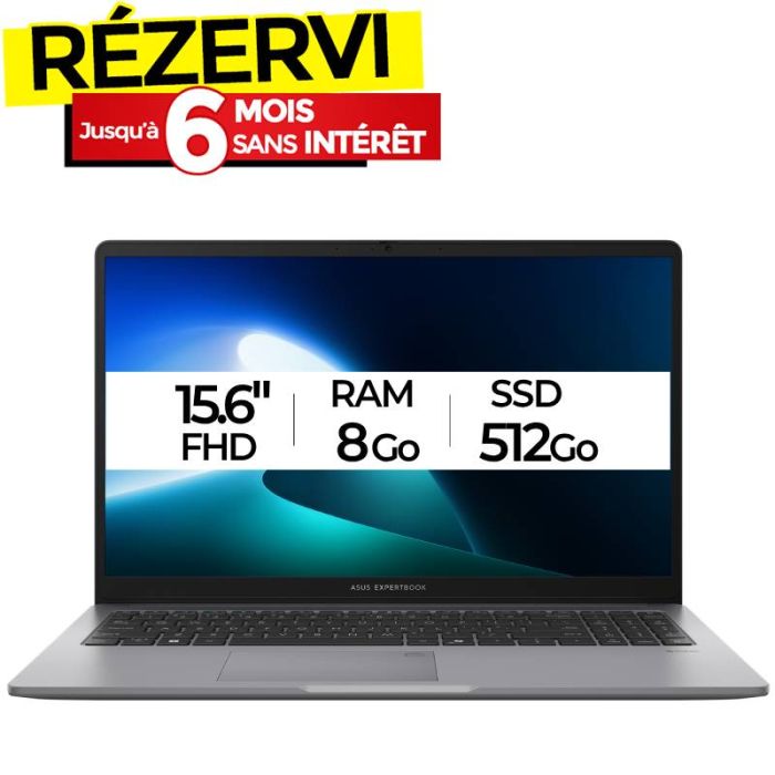 PC Portable ASUS ExpertBook P1 P1503 i5 13è Gén 8Go 512Go SSD - Gris