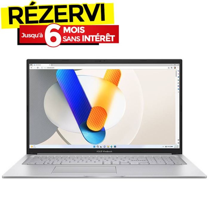PC Portable ASUS Vivobook 17 X1704VA i5 13è Gén 8G 512Go SSD - Silver