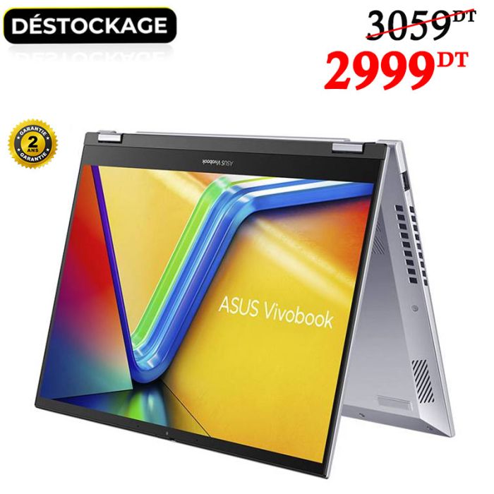 PC Portable ASUS Vivobook S14 Flip i7 13è Gén 8G 512Go SSD - Silver