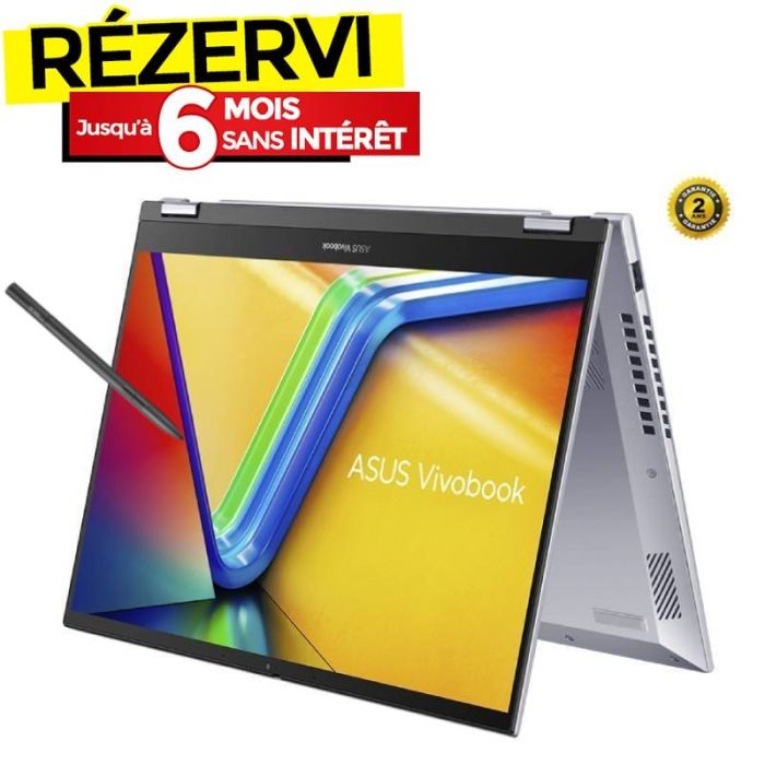 PC Portable ASUS Vivobook S14 Flip i9 13è Gén 16Go 512Go SSD - Silver
