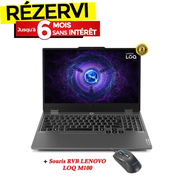 PC Portable Gamer LENOVO LOQ 15IRX9 i7 13ème Gén 16Go RTX 4050