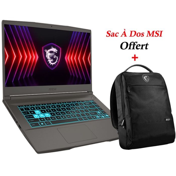 PC Portable Gamer MSI Thin 15 B13UCX i5 13è Gén 16Go RTX 2050