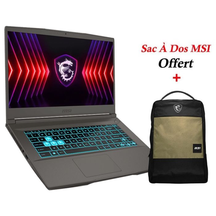 PC Portable Gamer MSI Thin 15 B13UCX i7 13è Gén 8Go RTX 2050 