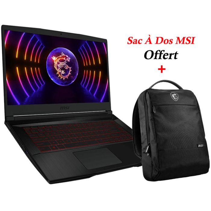 PC Portable Gamer MSI Thin GF63 12UCX i5 12è Gén 12Go RTX 2050 