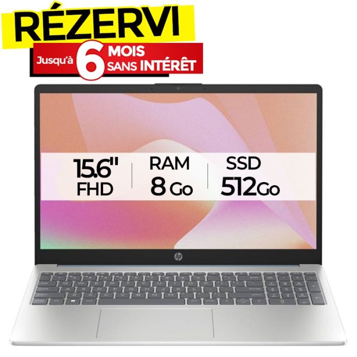 Pc Portable HP 15-fd0052nk I3-N305 8Go 512Go SSD - Silver & Bleu