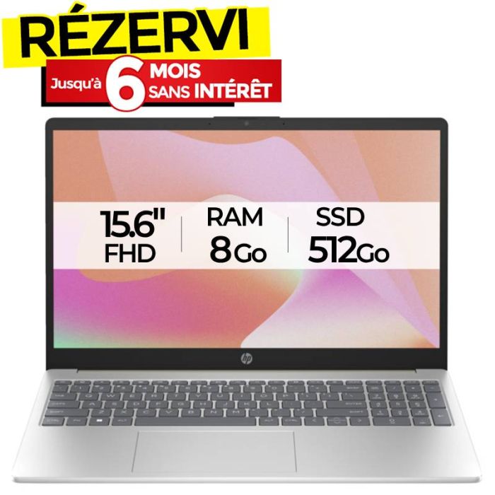 PC Portable HP 15-fd0093nk i5 13è Gén 8Go 512Go SSD - Silver & Or Chaud