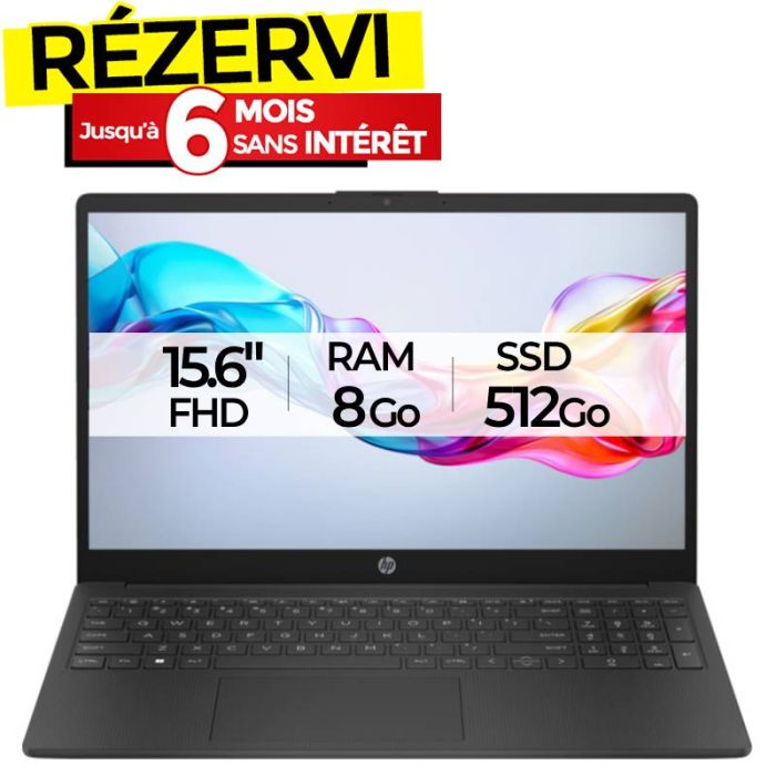PC Portable HP 15-fd0097nk i5 13è Gén 8Go 512Go SSD - Noir