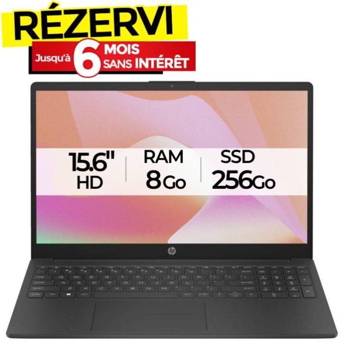 PC Portable HP 15-fd0297nk Intel N100 8Go 256Go SSD - Noir