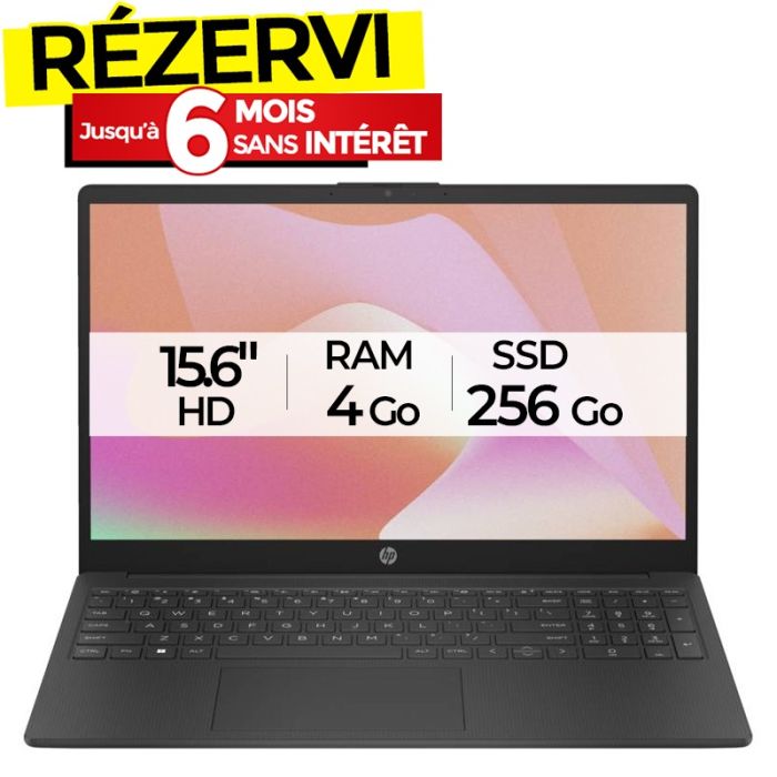 PC Portable HP 15-fd0298nk Intel N100 4Go 256Go SSD - Noir