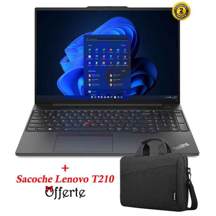 PC Portable LENOVO ThinkPad E16 Gen 1 i7 13ème Gén 16Go 512Go SSD - Noir