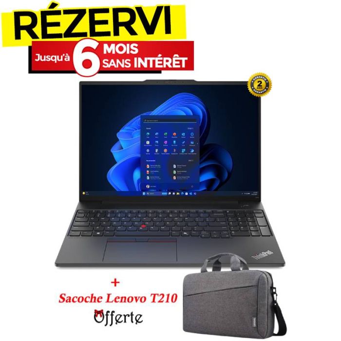 PC Portable LENOVO ThinkPad E16 Gen 2 Ultra 5 125U 8Go 512Go SSD - Noir