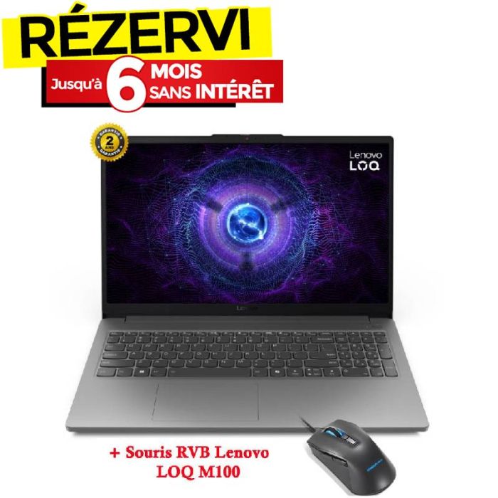 PC Portable Gamer LENOVO LOQ 15IAX9E i5 12è Gén 16Go RTX 2050