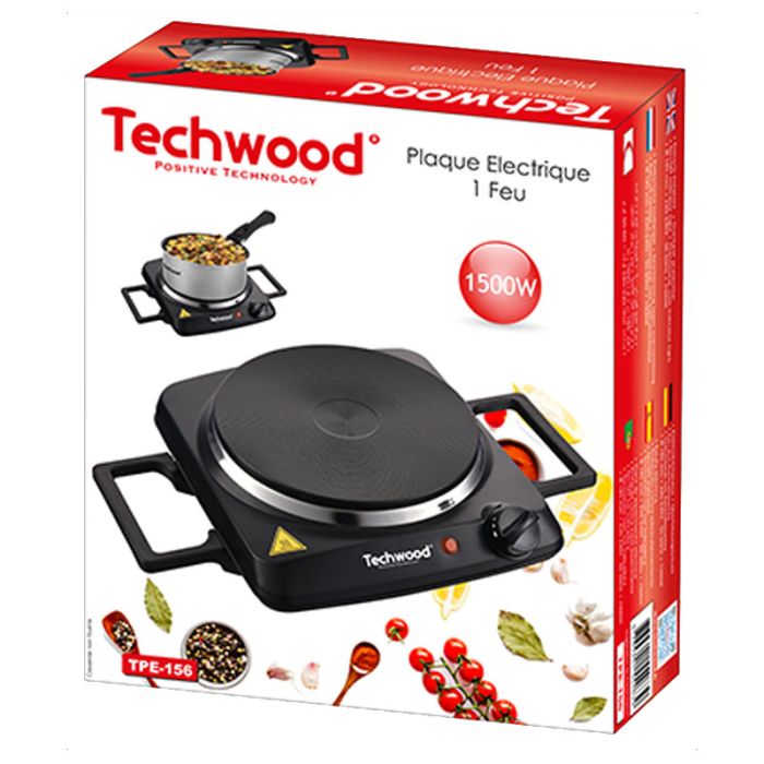 Plaque de Cuisson Électrique TECHWOOD TPE-156 1500W - Noir