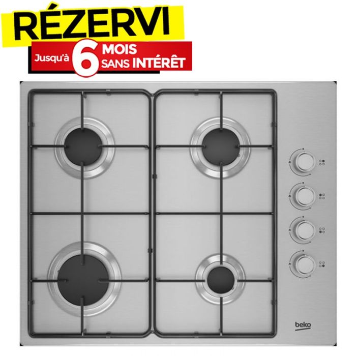 Plaque de Cuisson BEKO HIGG64123SXL 4 Feux 61 cm - Inox