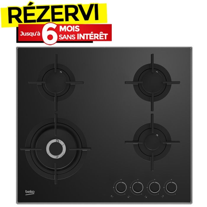 Plaque De Cuisson Encastrable BEKO HCLW64222S 4Feux 60cm - Noir