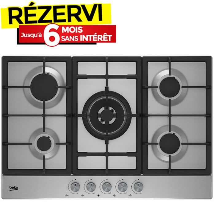 Plaque de Cuisson Encastrable BEKO HIAW75225SL 5 Feux 75 cm - Inox