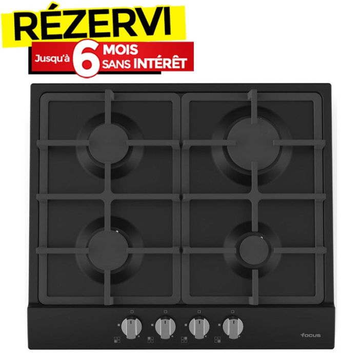 Plaque De Cuisson Encastrable FOCUS F408B 4 Feux 60 cm - Noir