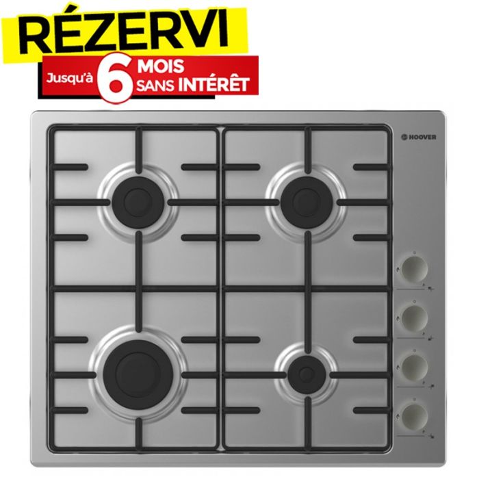 Plaque de Cuisson Encastrable HOOVER HHW6LMX-TN 4 Feux 60 cm - Inox