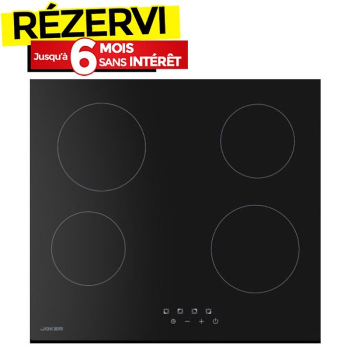 Plaque De Cuisson Encastrable JOKER JP-604VH 4Feux 60cm - Noir