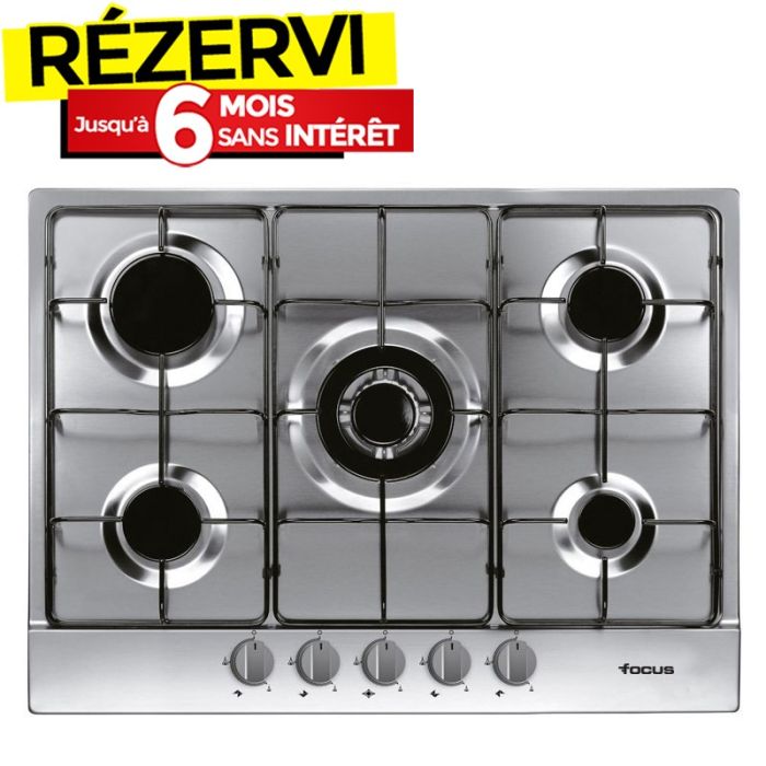 Plaque de Cuisson FOCUS F407X 5 Feux 70 cm Inox