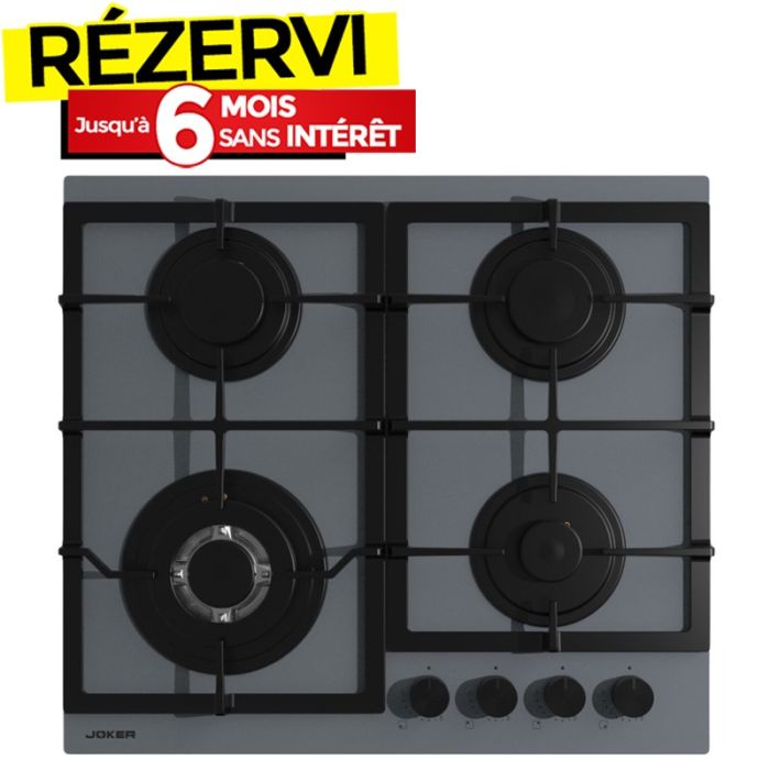 Plaque De Cuisson JOKER JP-605G 4 Feux 60 cm - Gris