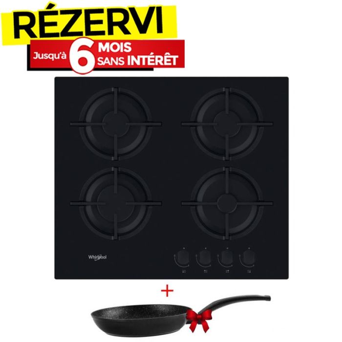Plaque de Cuisson WHIRLPOOL GOR615NB 4 Feux 60 cm - Noir